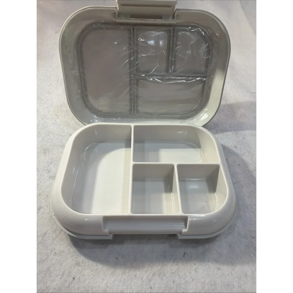 NewBentgo White Bento Box with 4 Compartments, Snap Lid, Plastic, Kids